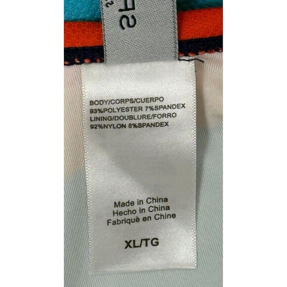 Sperry One Piece Swimsuit XL High Cut Rainbow Stripe Padded Bra Swimwear Preppy - Picture 6 of 8